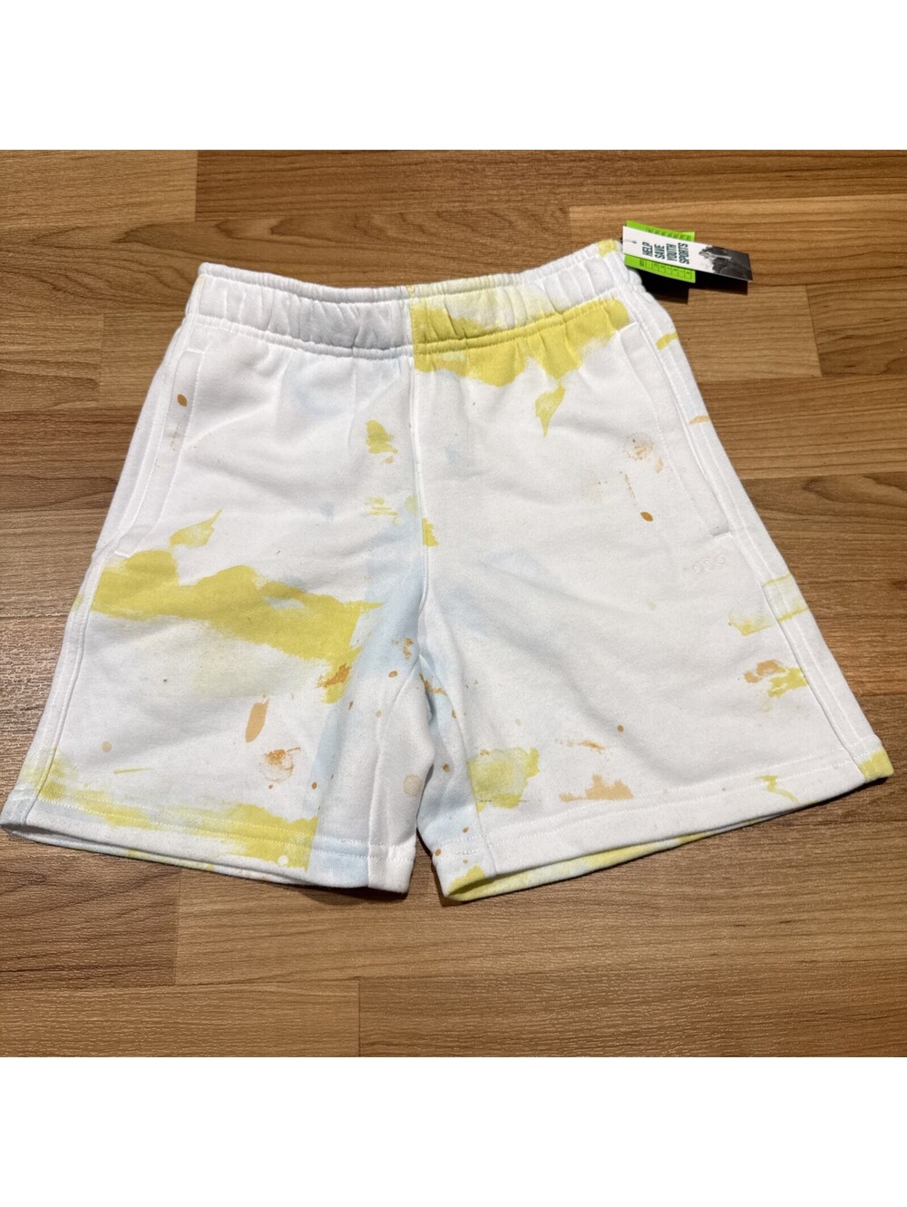 Dsg Youth Everyday Fleece Shorts Boys Size S (8-9) White Paint Splat Print NWT